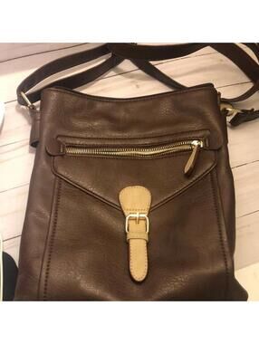 Charming Charlie Brown Leather Crossbody purse